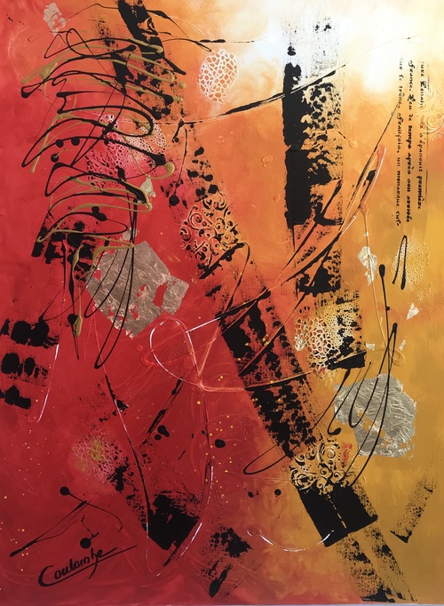 Rouge et or  30 x 40