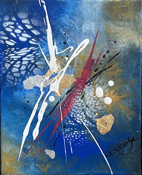 Petite plume blanche.  8x10