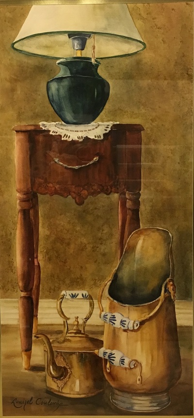 duo laiton et porcelaine 13 x 30
