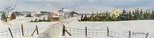 La maison jaune. 8 x 30