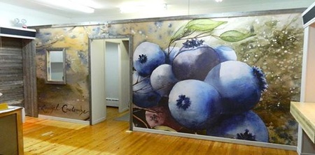 Un mur au complet de mon tableau qui a servi d’étiquetage pour les Délices du Lac StJean