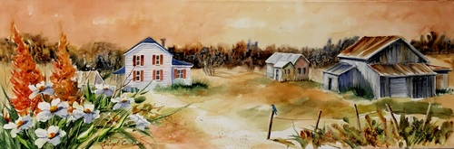  Le ciel orangé 12 x 36