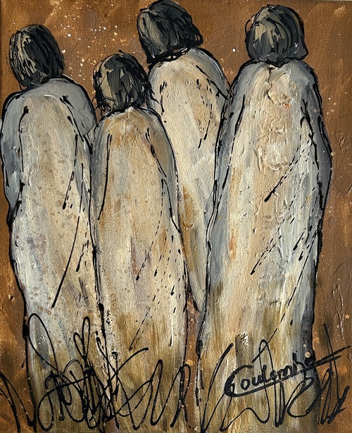 Penché vers la gauche. 12x10