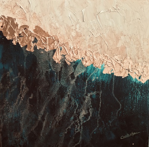 Petite dentelle cuivrée. 20 x 20