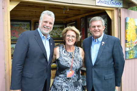 Avec M.Philippe Couillard premier ministre du Québec et le premier ministre du Nouveau Brunswick au symposium de St Léonard NB