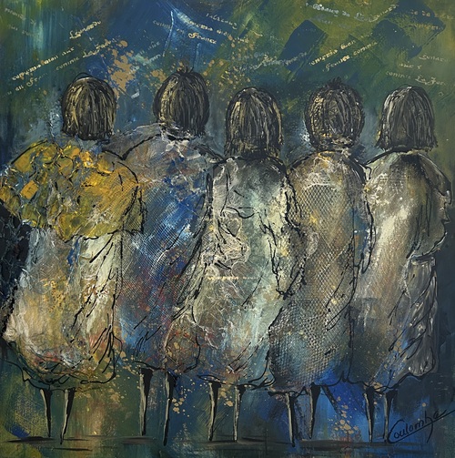 Toujours s’entourer de belles paroles.  30 x 30 
À la galerie Guylaine Fournier