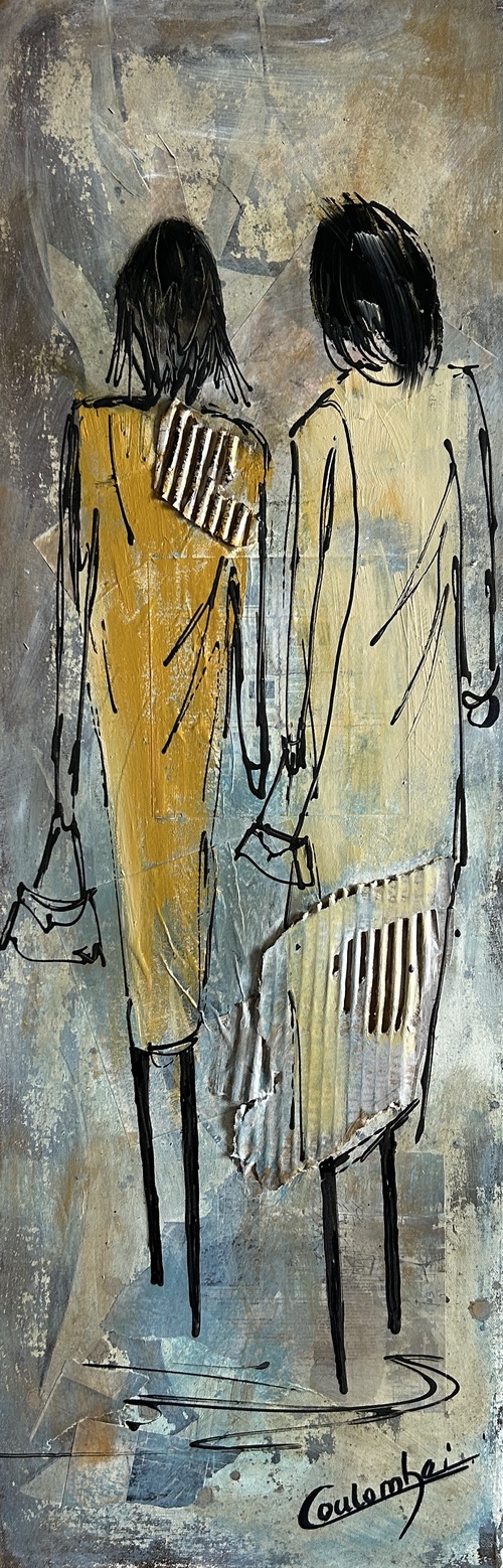 On a mis nos manteaux jaunes.  36x12