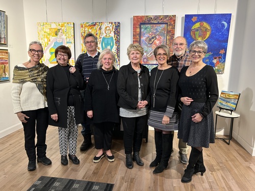 Exposition à la galerie 5 en novembre 2023 avec mon groupe Les artistes de la Maestria