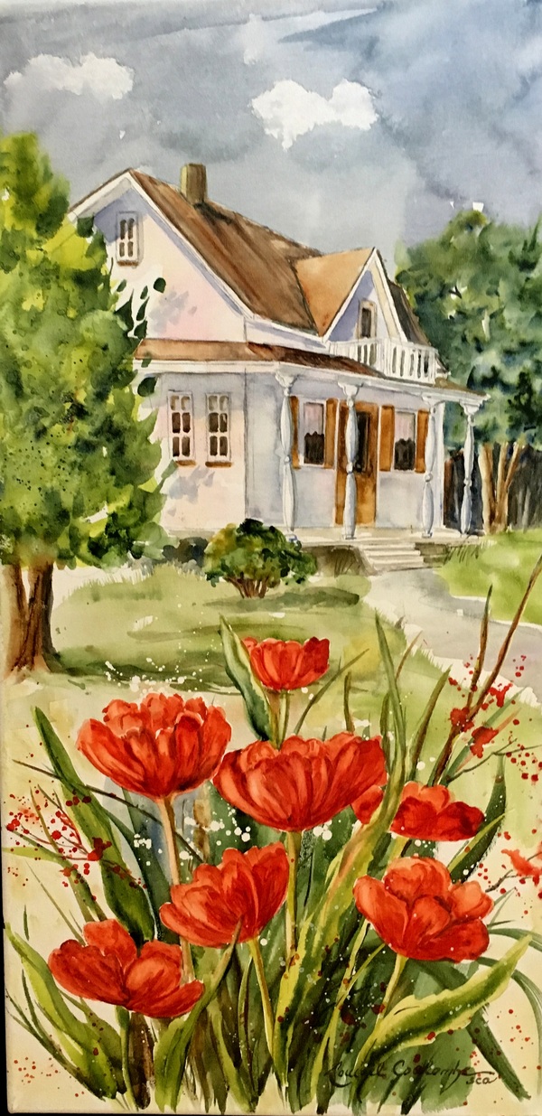 Devant la maison ancestrale 12 x 24