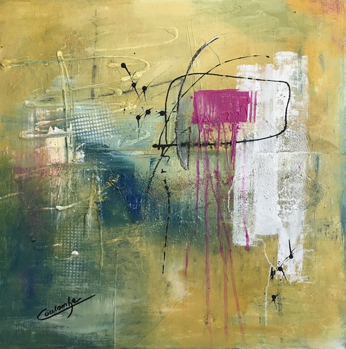 Une touche de rose. 20x 20
