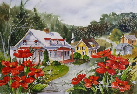 Litho 25.00 Les fleurs rouges